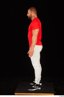  Dave black sneakers dressed red t shirt standing white pants whole body 0003.jpg